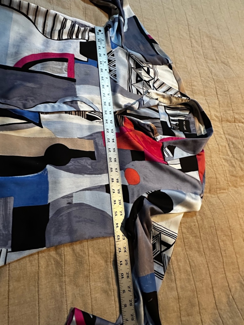 NIC+ZOE Black and Light Blue Patterned Top - Picture 7 of 11